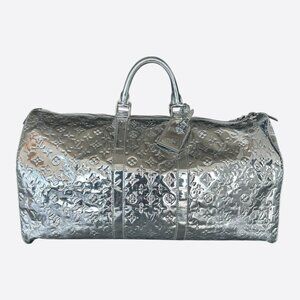 Louis Vuitton Silver Mirror Monogram Keepall 50